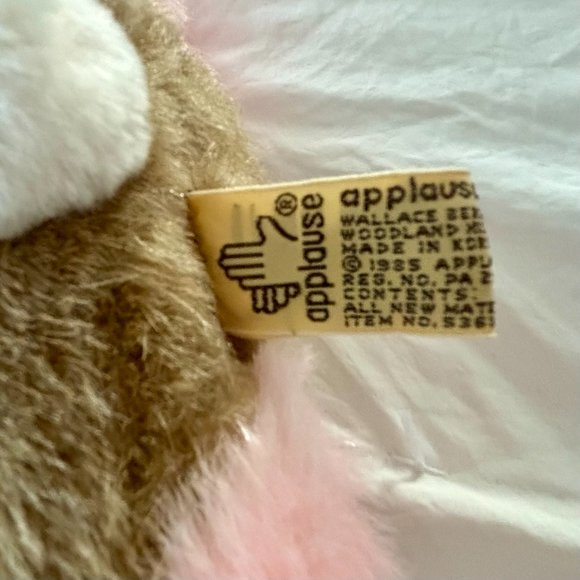 Vintage Hallmark White Crayola Easter Bunny Rabbit Plush Pink Overalls & Hat   T - Picture 4 of 10